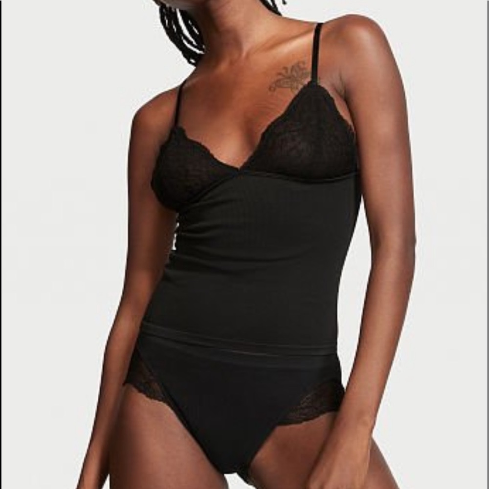 Black Lacy Panty+Cami Seamless Pack  L Victoria’s Secret Bare Sexy Gift Set